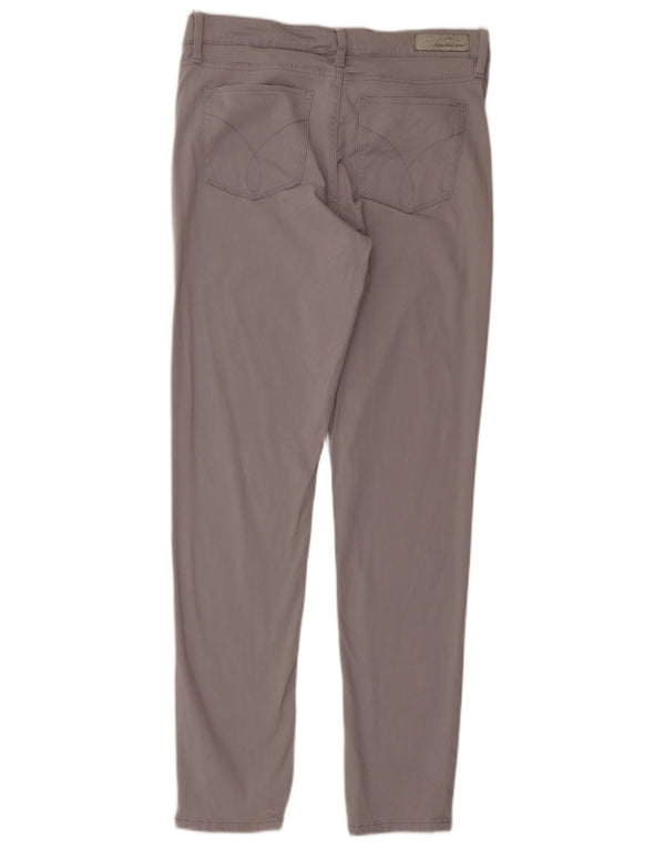 Calvin Klein Damen Skinny Freizeithose US 10 Medium W30 L31 Graue Baumwolle