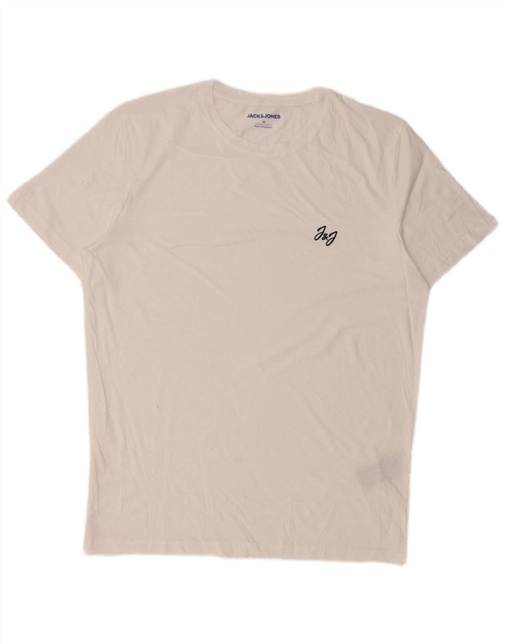 JACK & JONES Herren T-Shirt Top aus mittelweißer Baumwolle