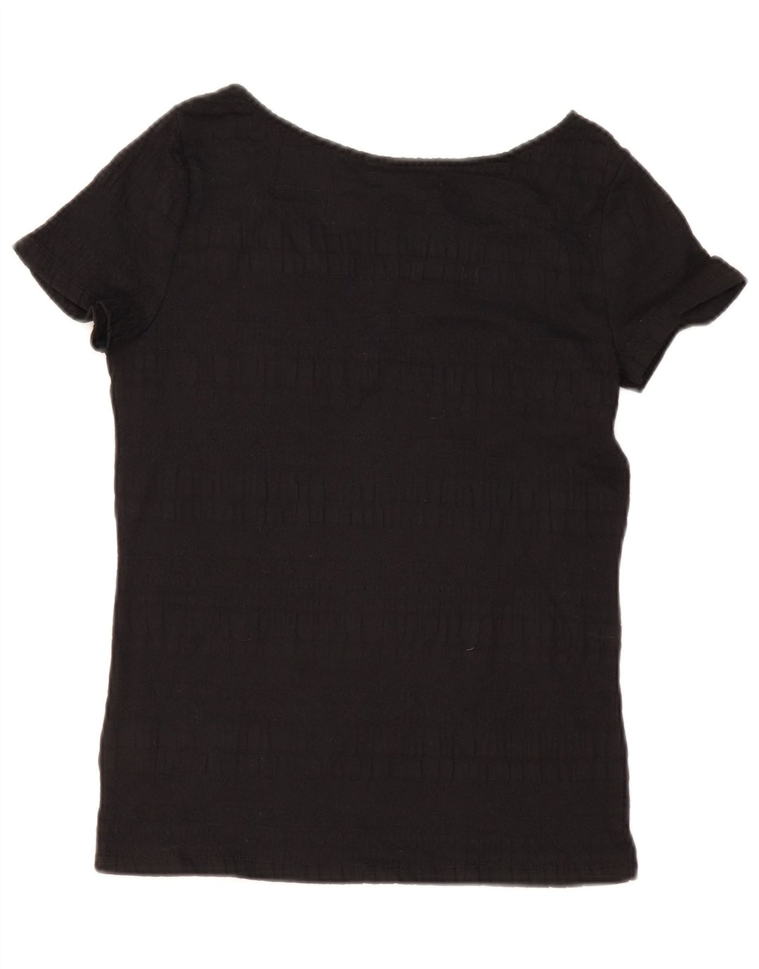 RALPH LAUREN Damen Blusenoberteil UK 12 Mittelschwarze Baumwolle