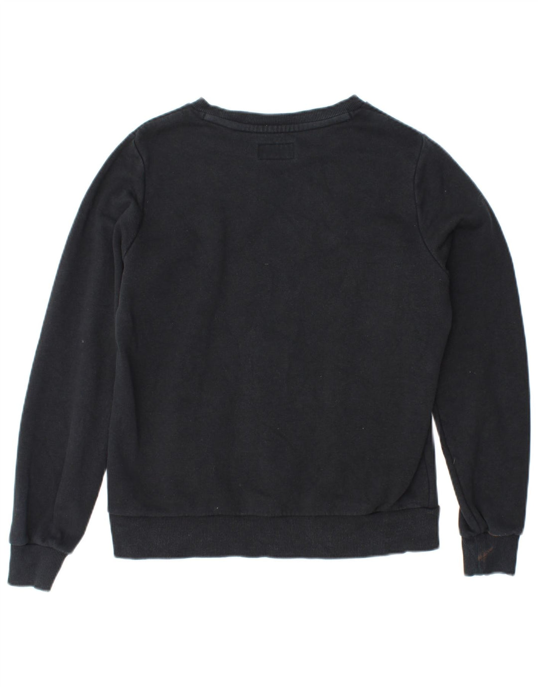 CONVERSE Womens Sweatshirt Jumper UK 14 Medium Black Cotton