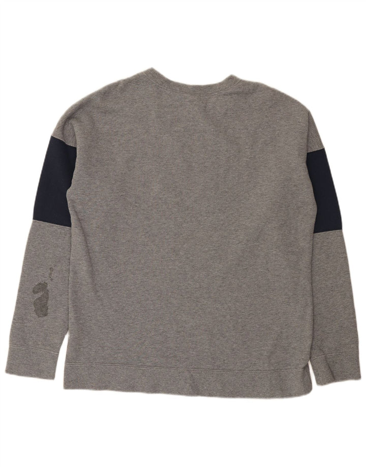 Nike Herren-Sweatshirt mit Grafik, groß, graue Farbblock-Baumwolle