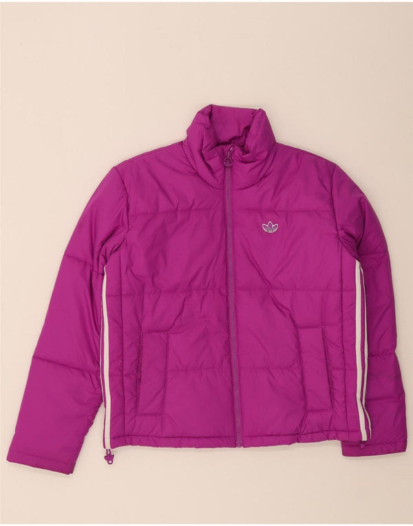 Adidas Damen Übergroße gepolsterte Jacke UK 10 Small Lila Polyester