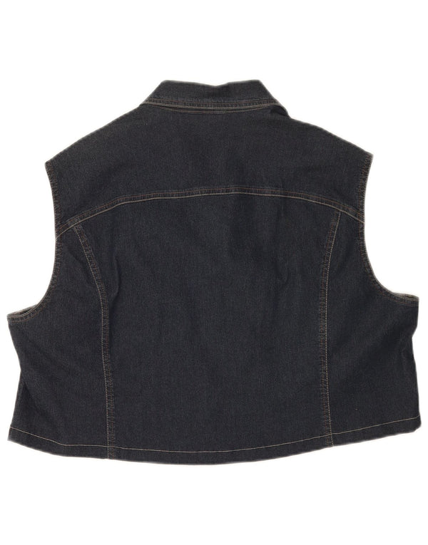 Ascari Damen Crop Denim Gilet UK 14 Large Marineblau