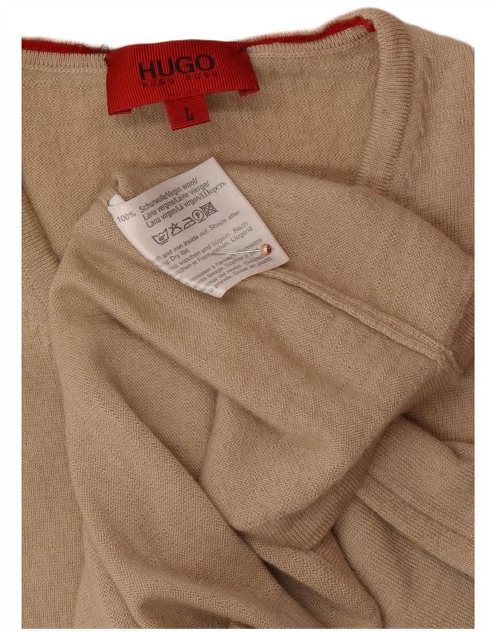 HUGO BOSS Herren Weste Tank Top Large Beige Schurwolle