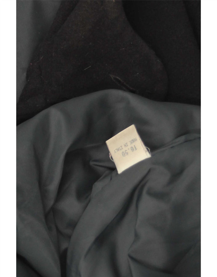 Vintage Herren Dufflecoat mit Kapuze IT 50 Große marineblaue Wolle