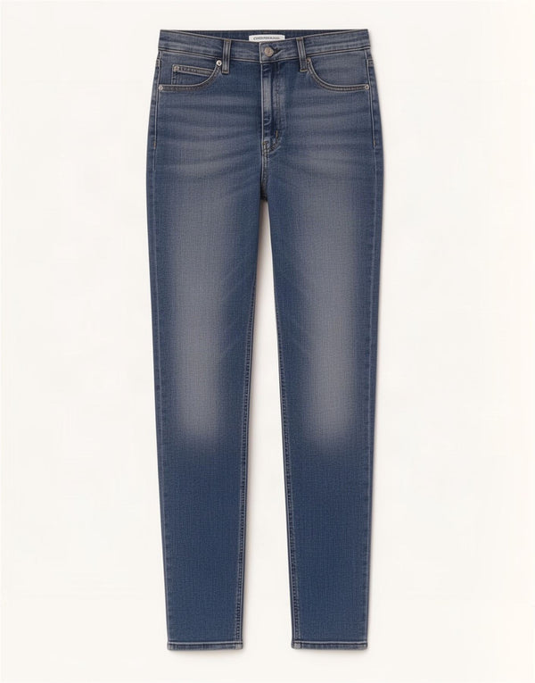 Calvin Klein Damen Slim Jeans W33 L27 Blaue Baumwolle