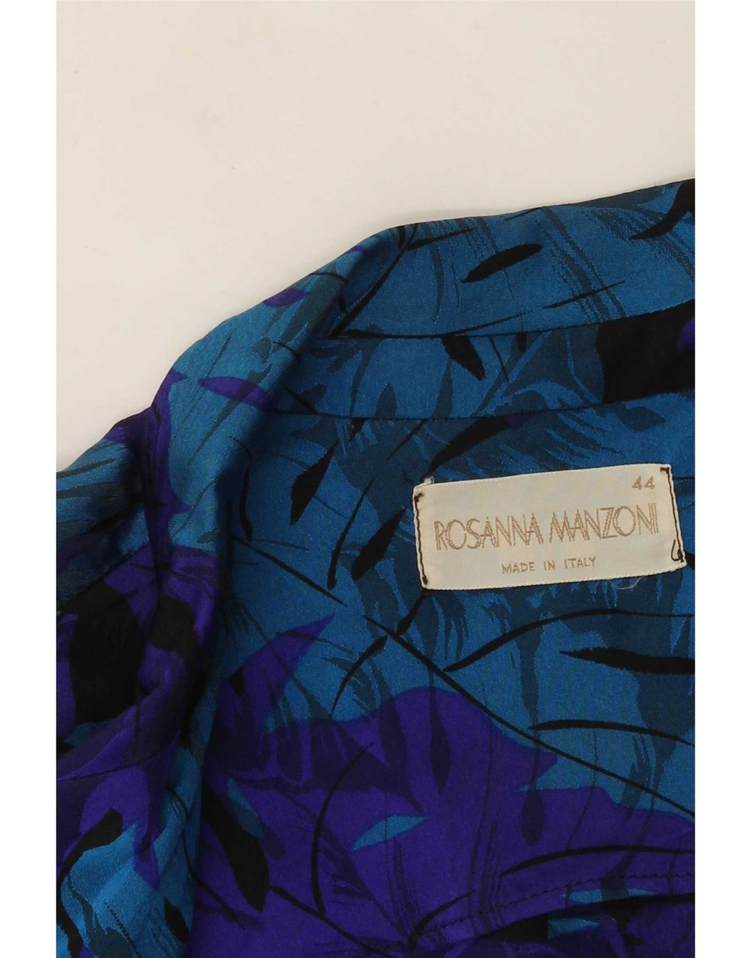 Offene Blazerjacke für Damen von Rosanna Manzoni IT 44 Mittelblau geblümt