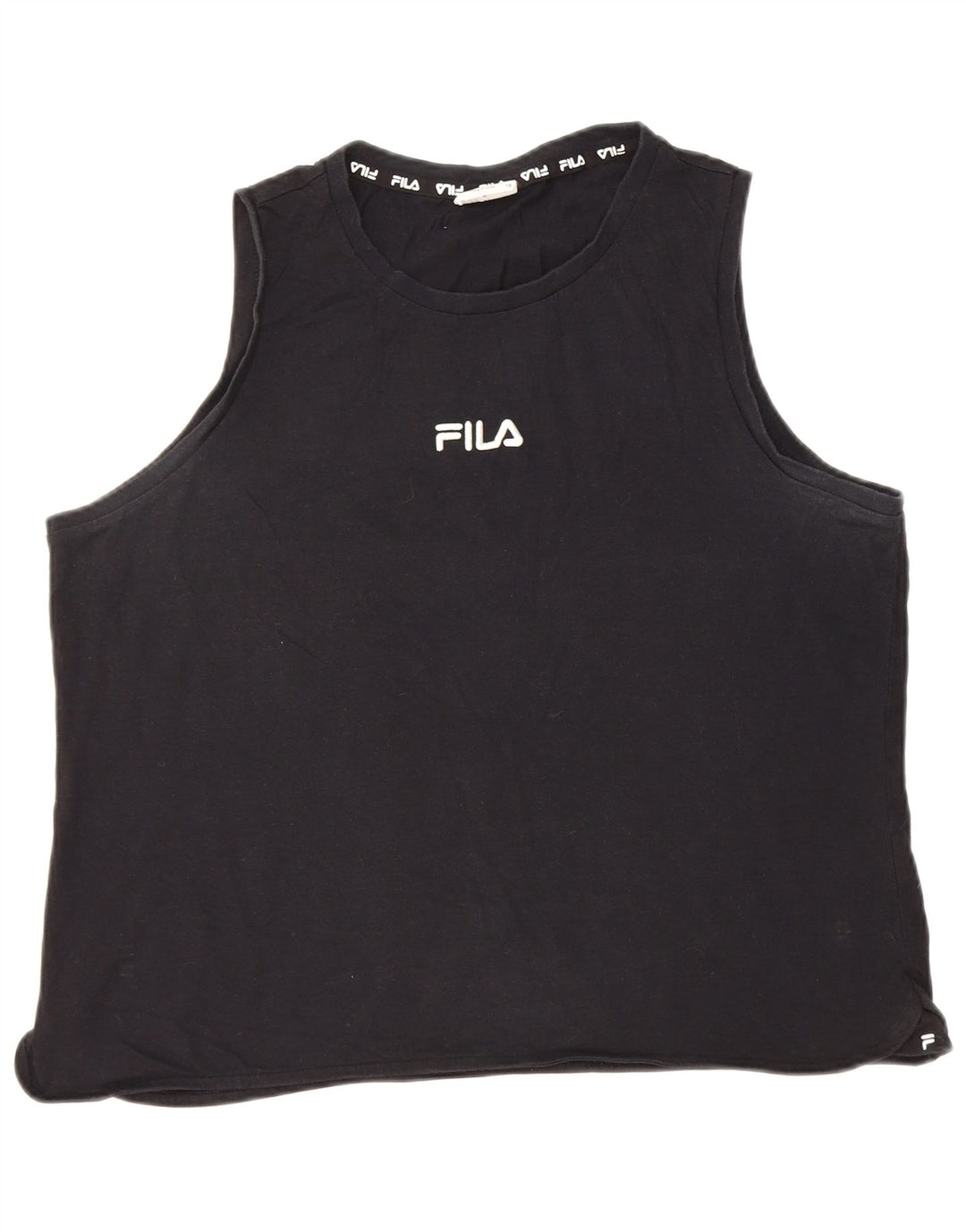 Fila Damen Weste Top UK 18 XL Schwarz Baumwolle