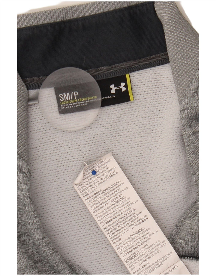 Under Armour Herren-Sweatshirt mit Reißverschluss am Hals, Größe S, Grau, Polyester