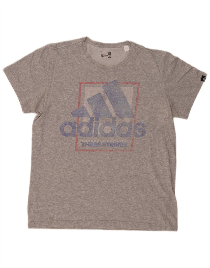 ADIDAS Herren Climalite Graphic T-Shirt Top Large Grau