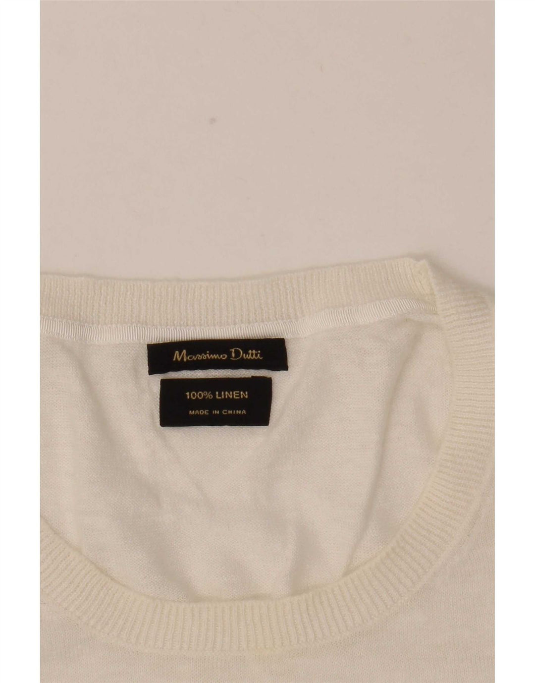 Massimo Dutti Damen-Pullover mit Rundhalsausschnitt, Gr. 16, Größe L, weiß gestreift