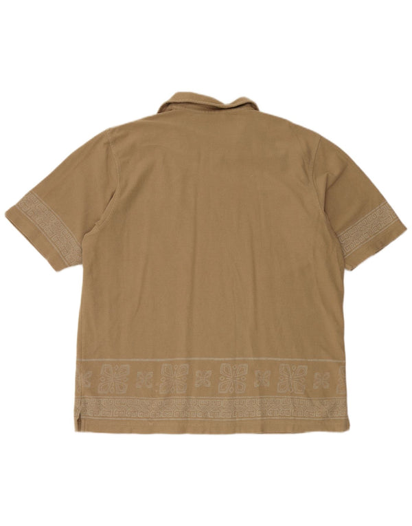 TIMBERLAND Herren Poloshirt XL Beige Blumen Baumwolle