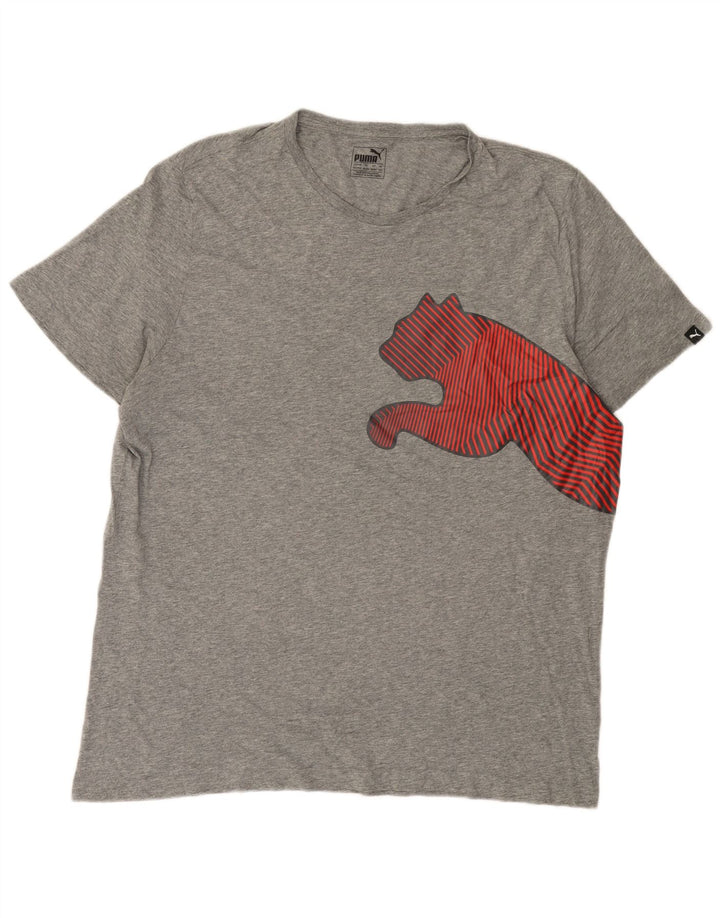 Puma Herren Grafik T-Shirt Top 2XL Grau meliert