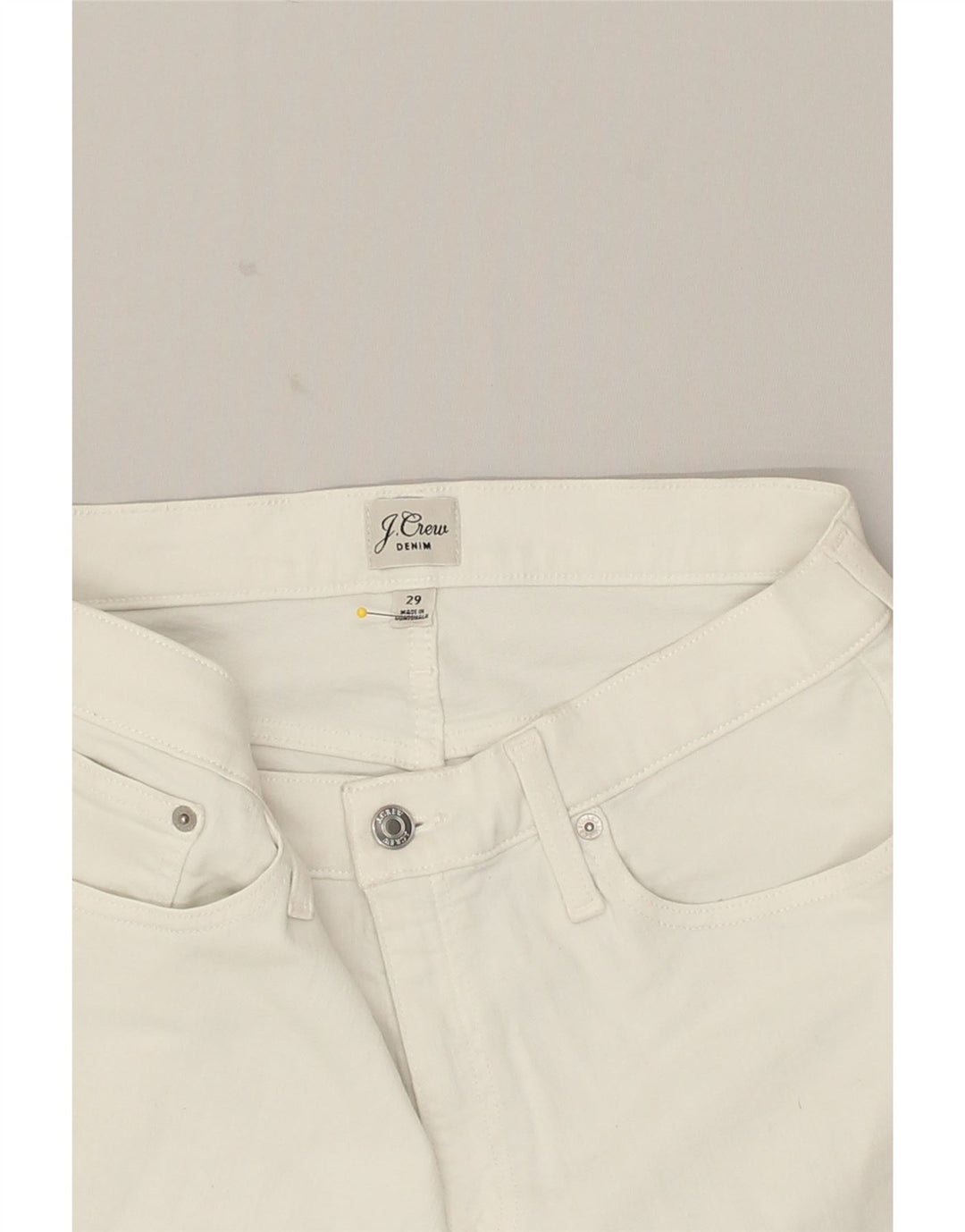 J. CREW Womens Denim Hot Pants W29 Medium White Cotton | Vintage J. Crew | Thrift | Second-Hand J. Crew | Used Clothing | Messina Hembry 