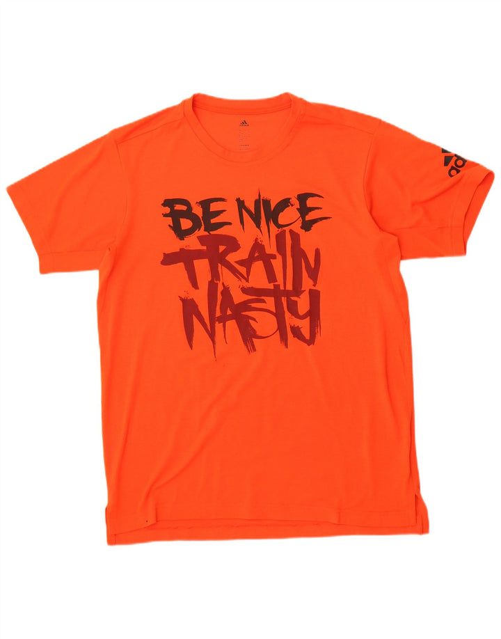 Adidas Herren Climalite Graphic T-Shirt Top Mittelorange Polyester