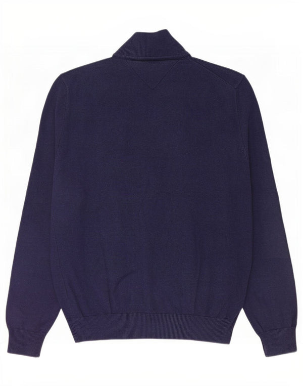 Tommy Hilfiger Damen-Pullover mit Reißverschluss am Hals, UK 16, Größe L, Marineblau, Baumwolle