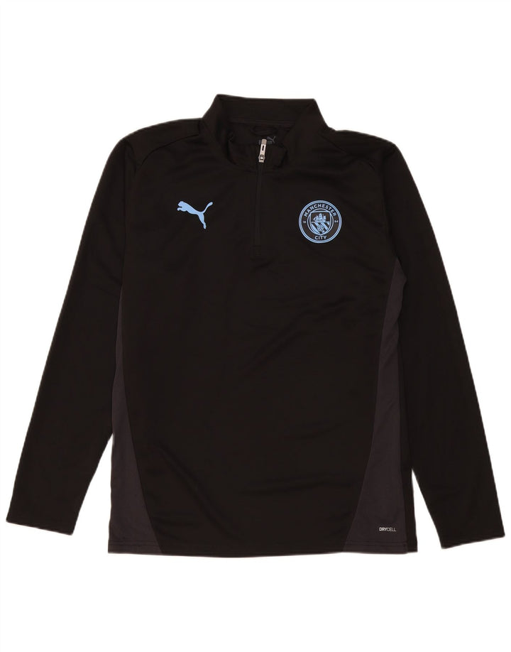 Puma Herren Manchester City Pullover-Trainingsanzug-Oberteil, Mittelschwarz, Farbblock