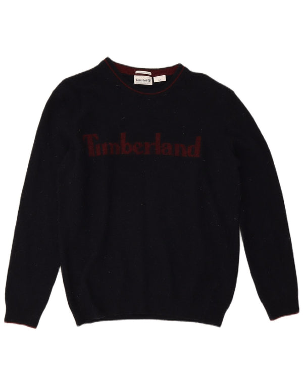 Timberland Damen-Pullover mit grafischem Rundhalsausschnitt, Gr. 14, mittleres Marineblau