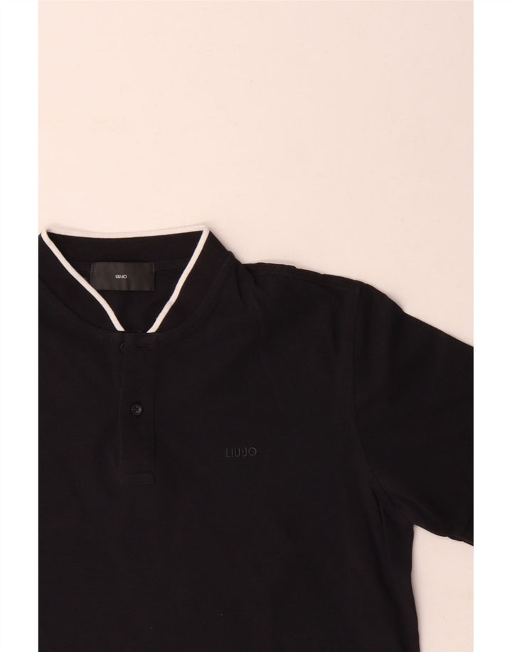 LIU JO Herren-Poloshirt, mittelschwarz, Baumwolle