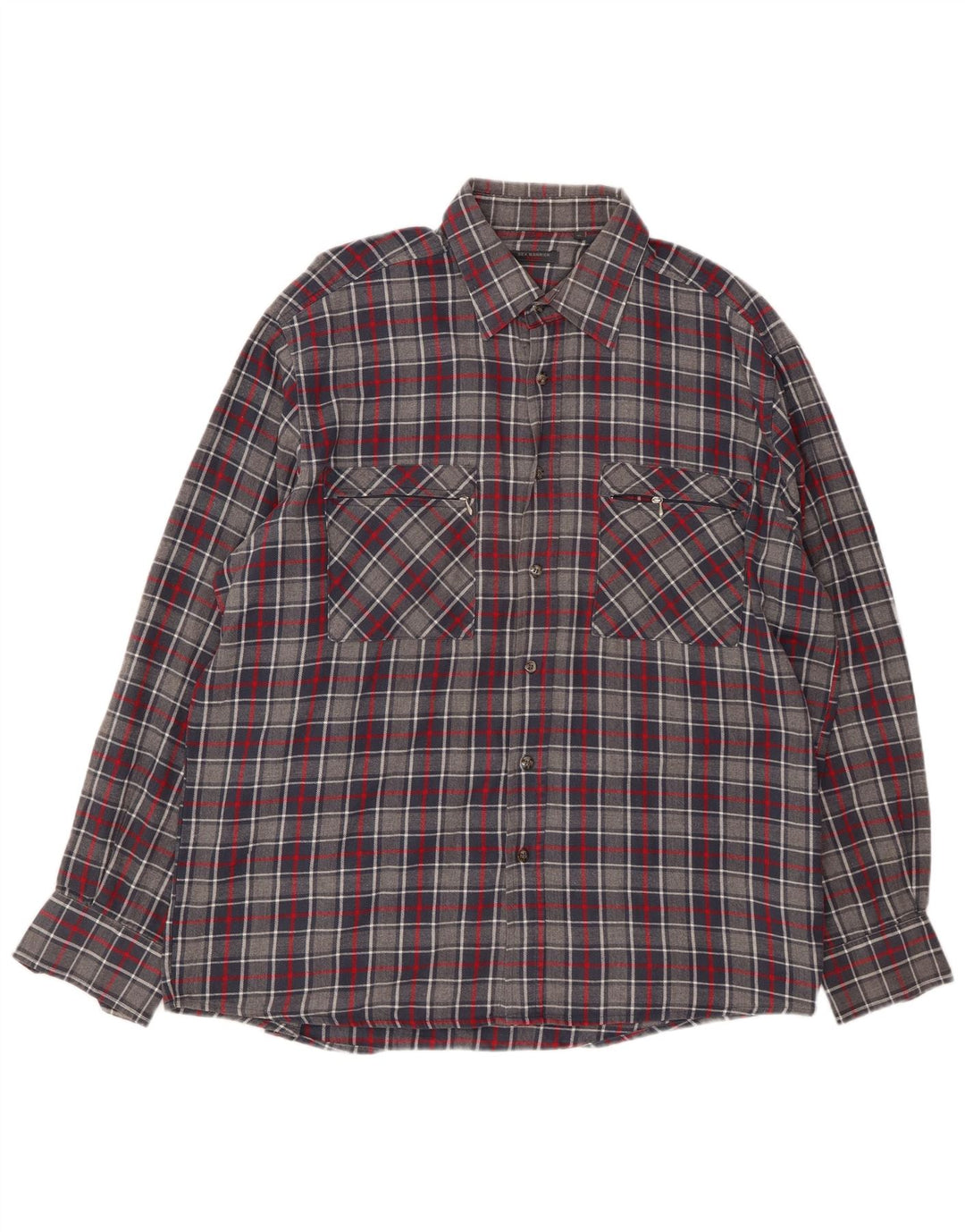 SEA BARRIER Herren-Flanellhemd XL, grau kariert, Baumwolle