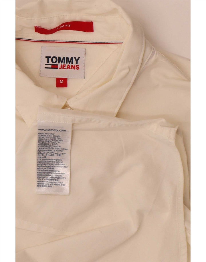 Tommy Hilfiger Herren-Slim-Fit-Hemd aus mittelweißer Baumwolle