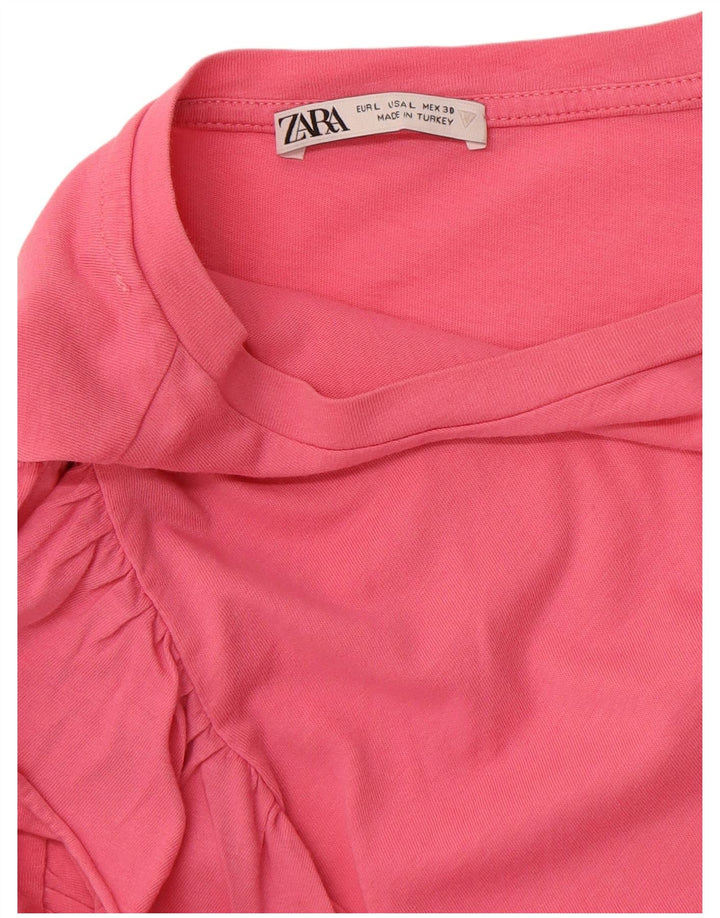 ZARA Womens Blouse Top UK 16 Large Pink