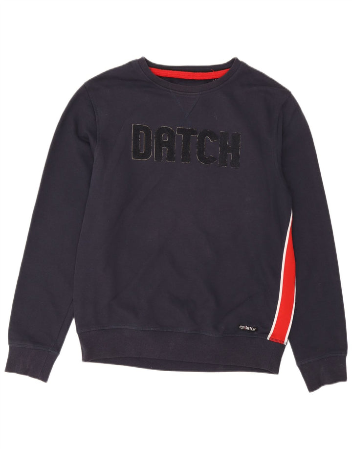 Datch Herren-Sweatshirt mit Grafik, groß, marineblau, Baumwolle