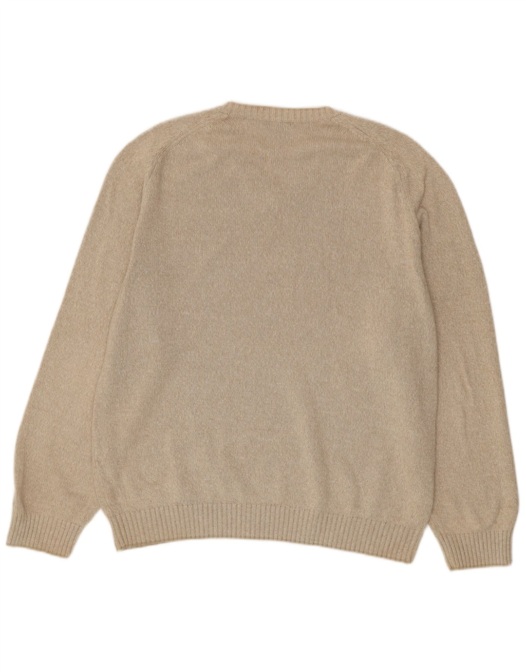 Gant Herren V-Ausschnitt Pullover Pullover XL Beige Baumwolle