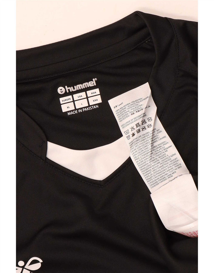 Hummel Herren-T-Shirt mit Grafik, groß, schwarzes Farbblock-Polyester