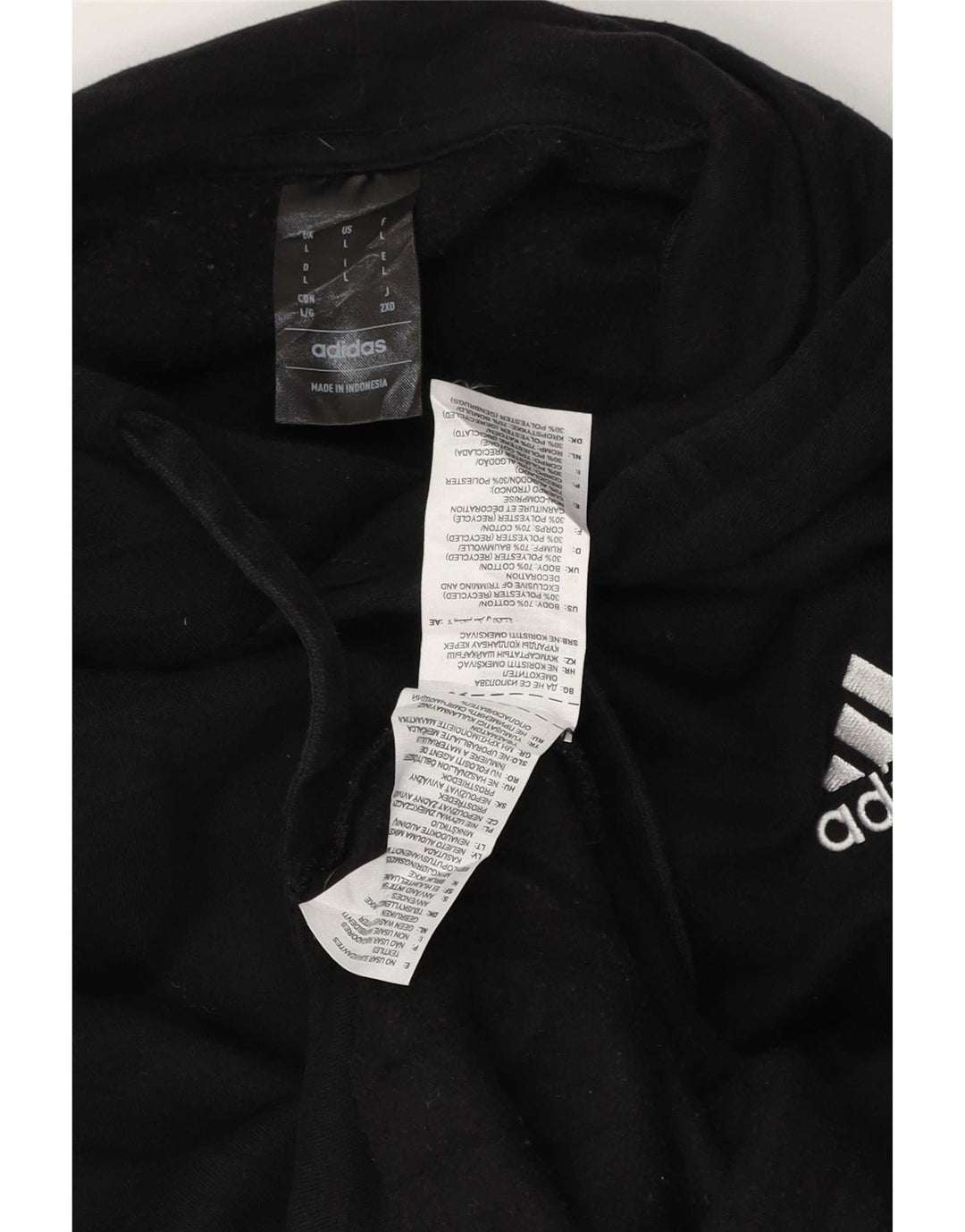 Adidas Herren Kapuzenpullover mit normaler Passform, Größe L, Schwarz, Baumwolle
