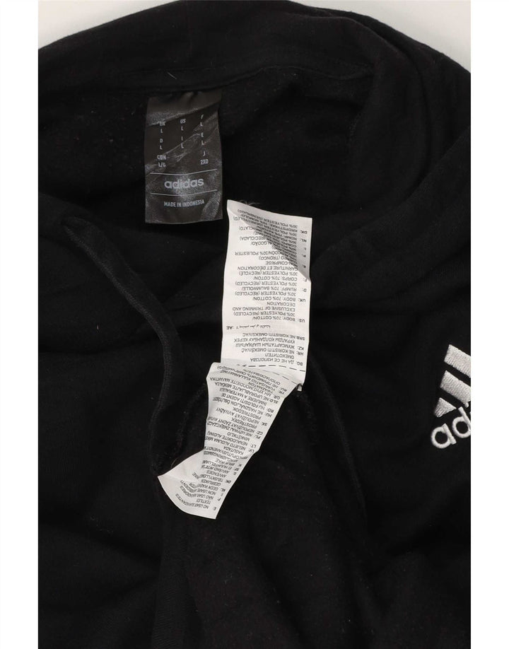 Adidas Herren Kapuzenpullover mit normaler Passform, Größe L, Schwarz, Baumwolle