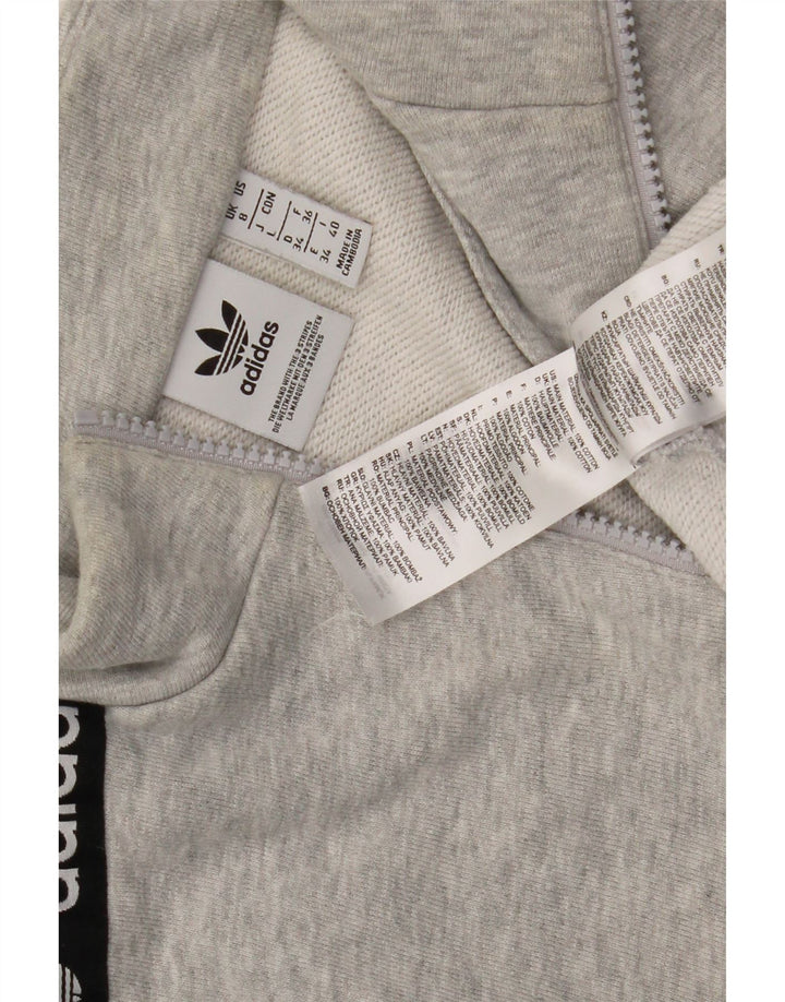 Adidas Damen-Sweatshirt mit übergroßem Grafik-Reißverschluss, Größe S, Grau, Gr. 8
