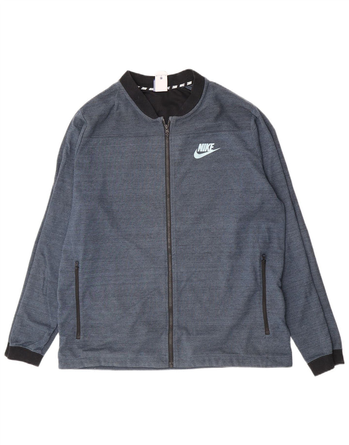 Nike Herren-Trainingsanzugoberteil, XL, blau gefleckte Baumwolle