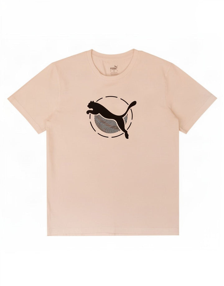 Puma Herren Grafik-T-Shirt-Oberteil aus mittelweißer Baumwolle