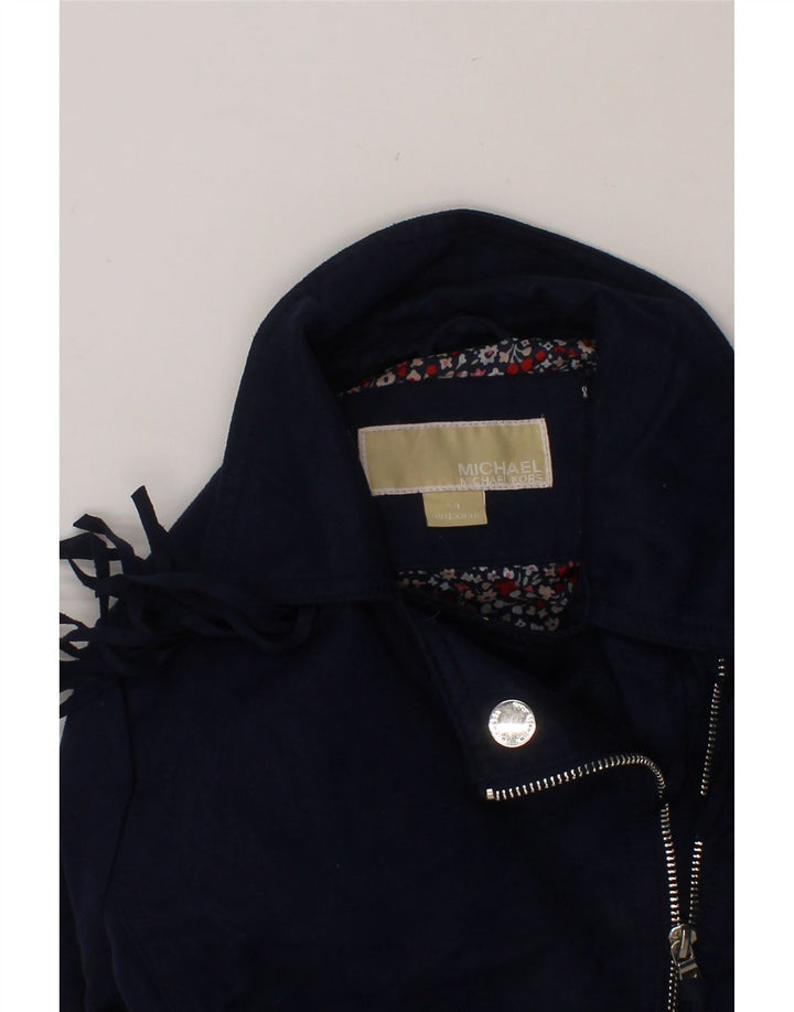 MICHAEL KORS Girls Bomber Jacket 7-8 Years Navy Blue Polyester Vintage Michael Kors and Second-Hand Michael Kors from Messina Hembry 