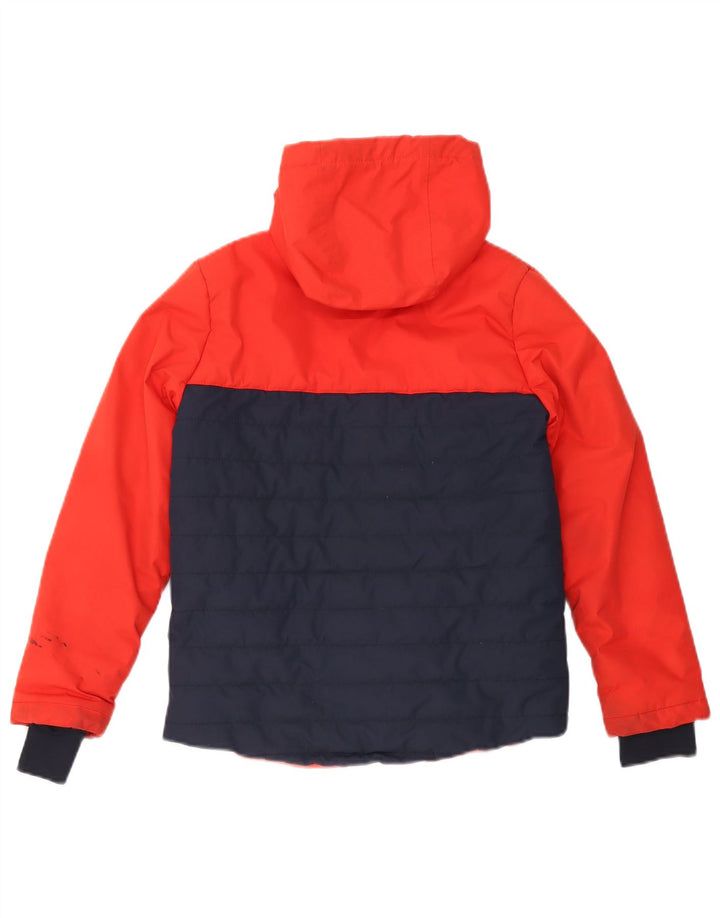 Ellesse Wattierte Jungenjacke mit Kapuze, 10–11 Jahre, rotes Farbblock-Polyester