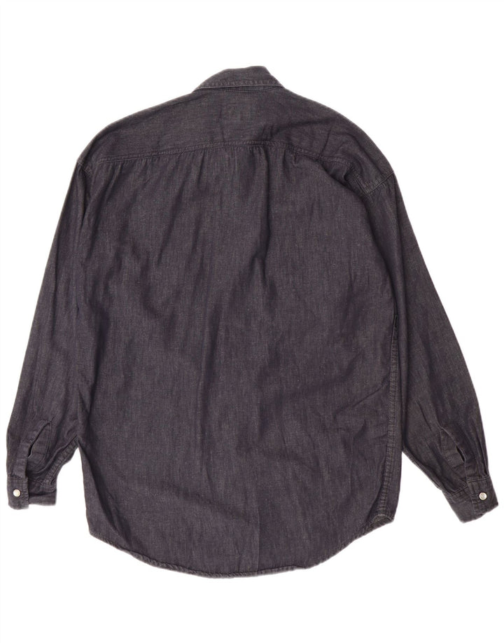 Americanino Herren-Jeanshemd aus mittelblauer, marineblauer Baumwolle