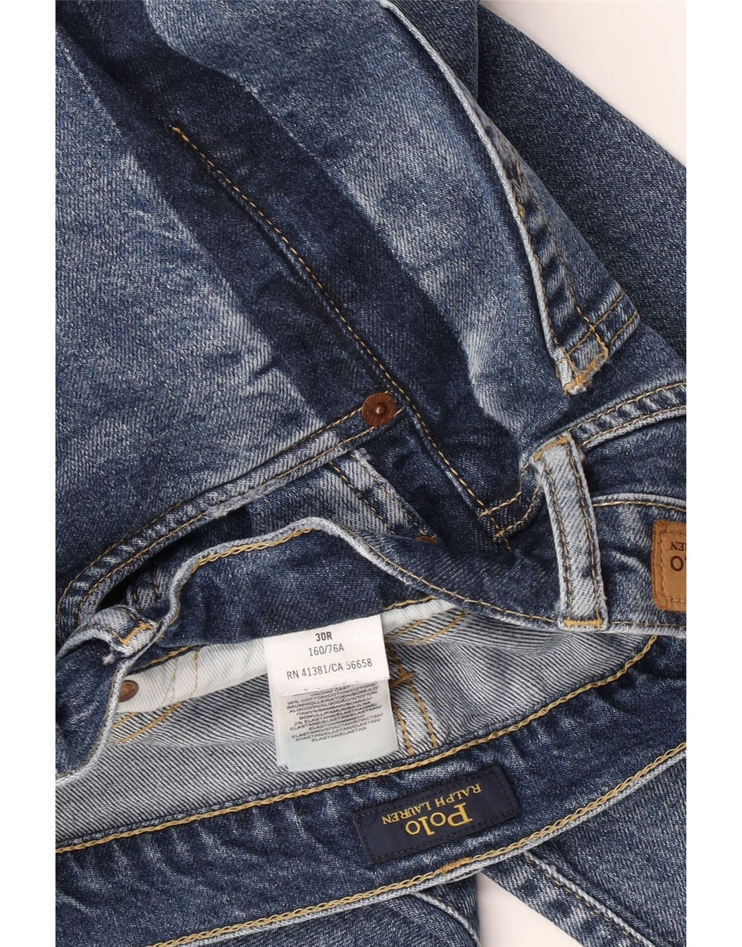 Polo Ralph Lauren Damen Straight Jeans W30 L27 Blaue Baumwolle