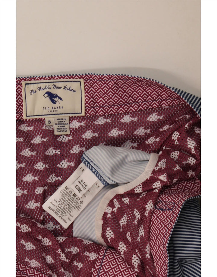 TED BAKER Herren-Chinoshorts, Größe 5, XL, W38, blaues Nadelstreifen-Polyester