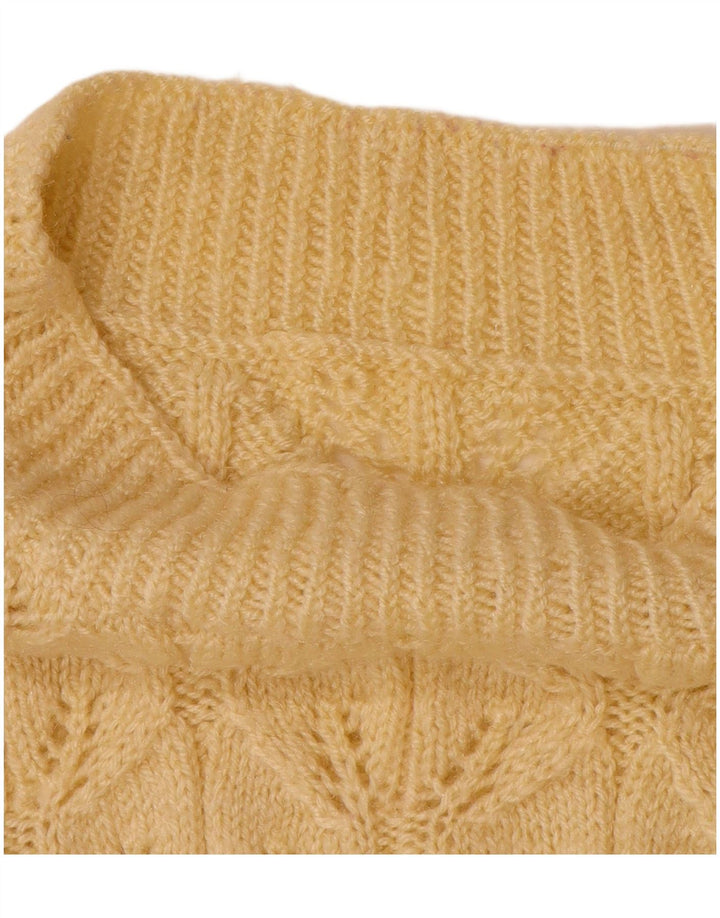 VINTAGE Damen Rollkragenpullover Pullover UK 14 Large Beige