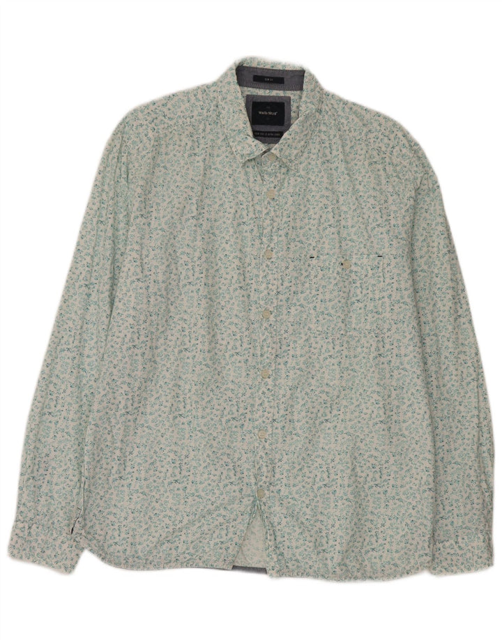 White Stuff Herren-Slim-Fit-Hemd XL aus Baumwolle mit Blumenmuster