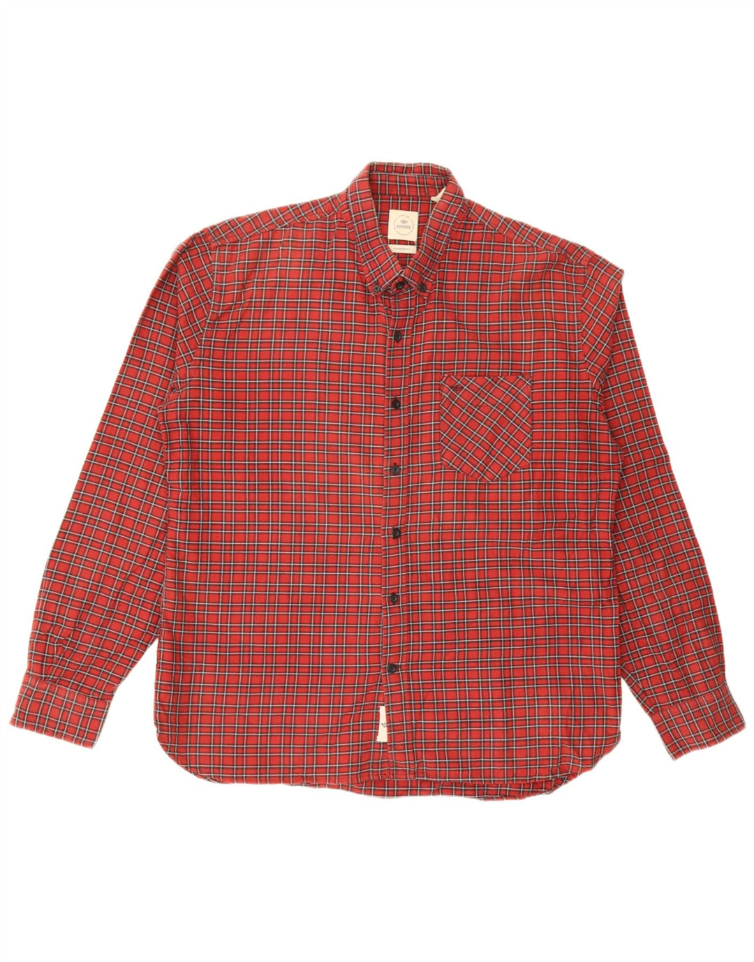 Dockers Herren-Flanellhemd mit Standard-Passform, groß, rot kariert, Baumwolle