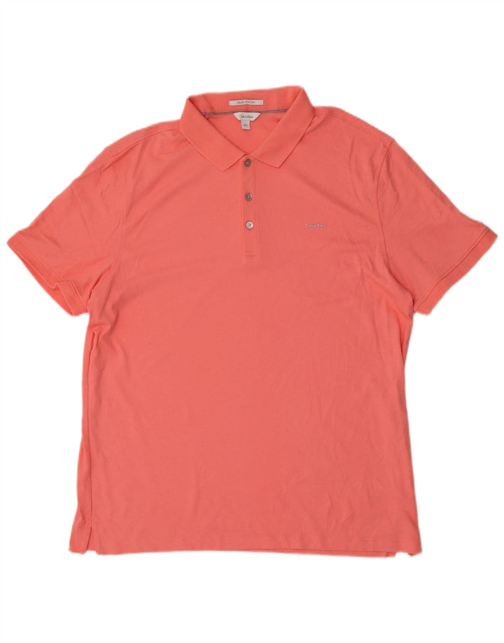 Calvin Klein Herren-Poloshirt, groß, rosa Baumwolle