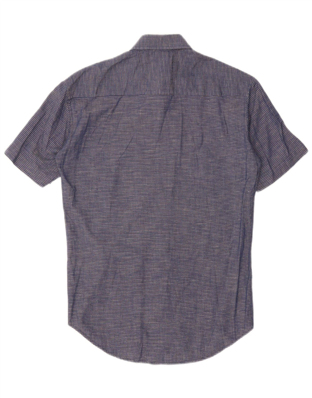 Carrera Herren-Kurzarmhemd aus mittelblauer, karierter Baumwolle