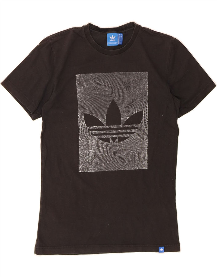 ADIDAS Mens Graphic T-Shirt Top Small Black Cotton Vintage Adidas and Second-Hand Adidas from Messina Hembry 