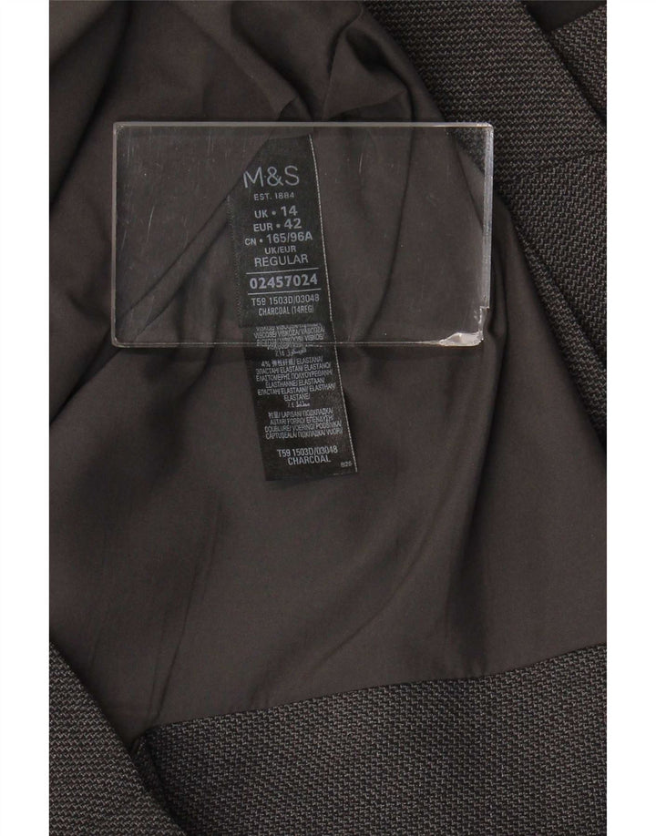 Marks & Spencer Damen Etuikleid UK 14 Large Grau Polyester