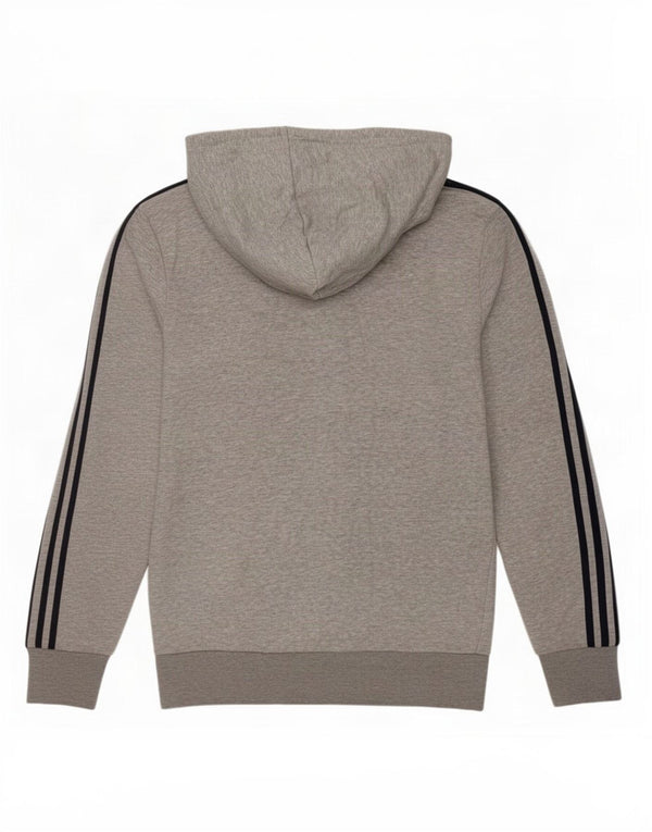 Adidas Herren-Kapuzenpullover mit Reißverschluss, klein, grau gefleckte Baumwolle