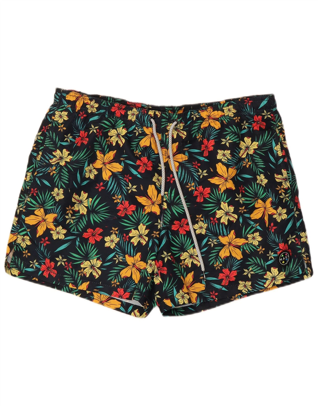 Maui and Sons Herren-Badeshorts, groß, schwarz, geblümt, Polyester