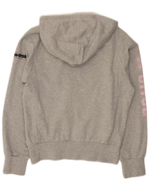 Errea Damen-Kapuzenpullover mit Grafik, UK 12, mittelgrau gefleckte Baumwolle