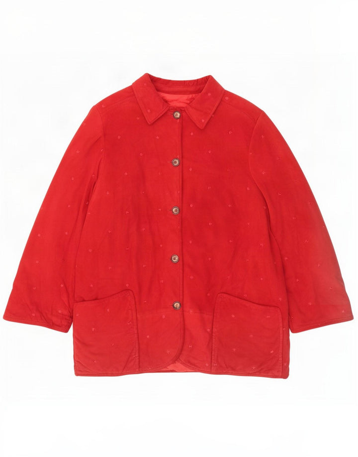 NVSCO Damen Wildlederjacke UK 18 XL Rotes Leder